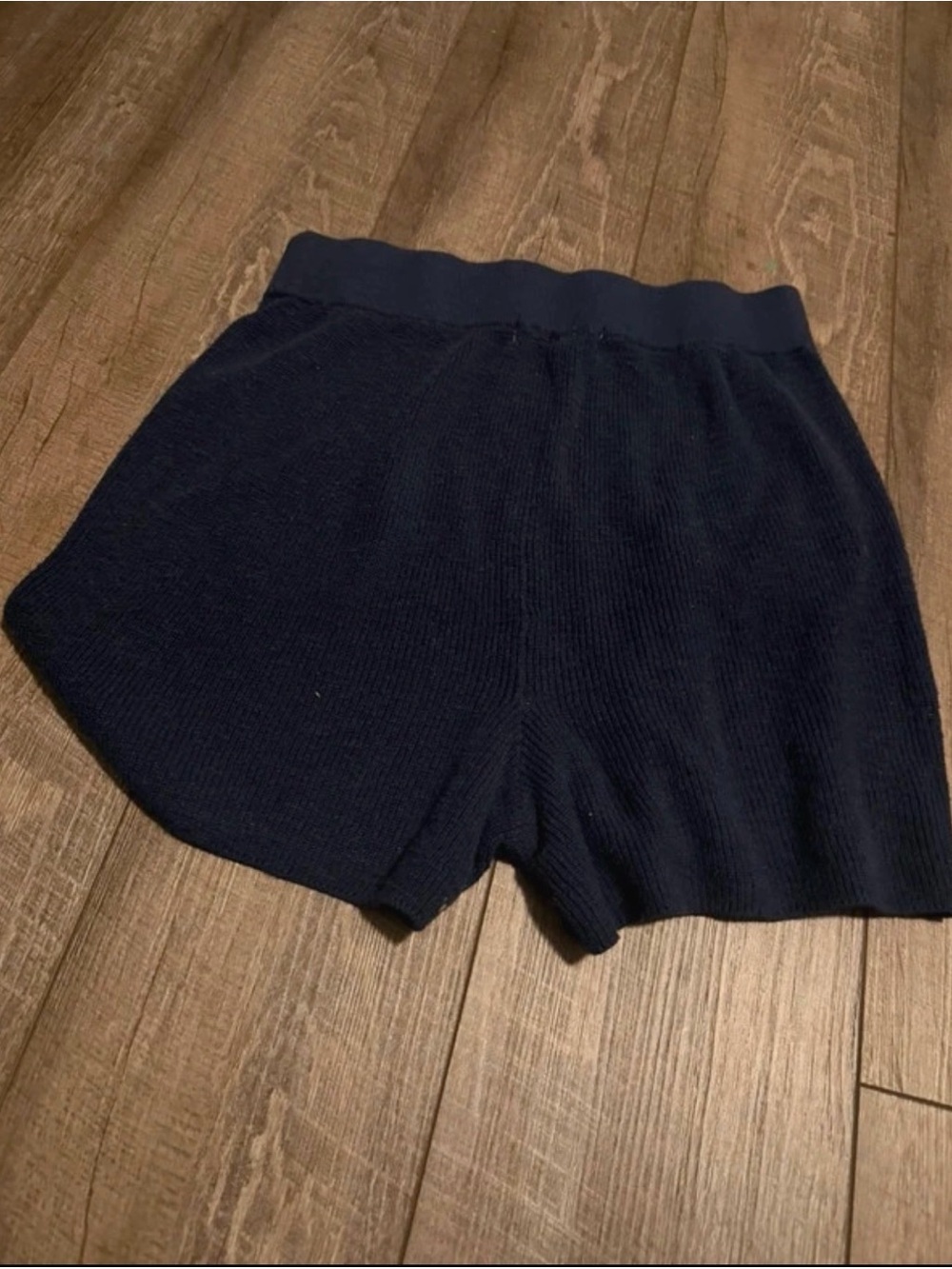 Free People Ribbed Knit Bike Shorts - Navy Blue